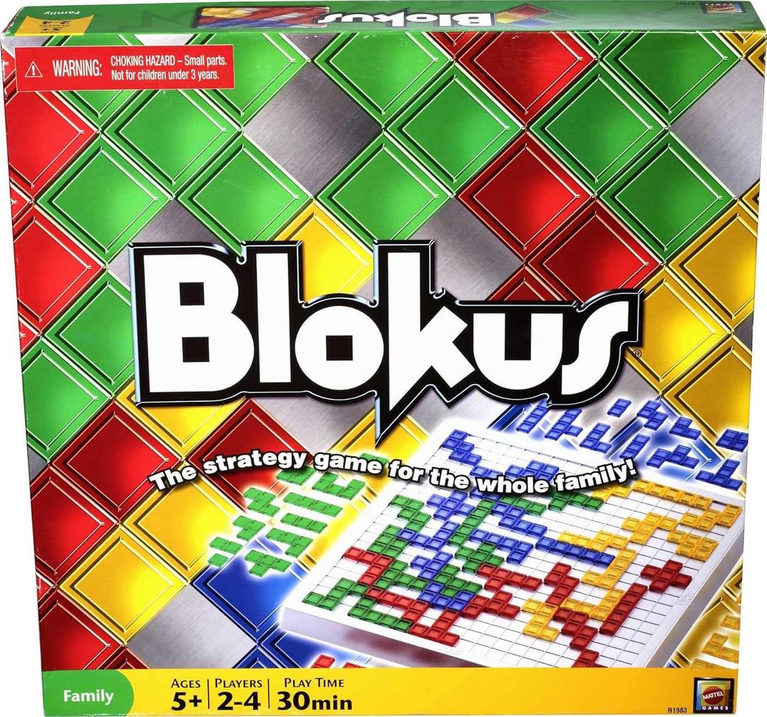 Mattel Games Blokus XL Board Games for Family Night, Brain Games for 2 to 4 Players, Oversized Board and Pieces