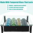 Coffee Pod Drawers, Crystal Tempered Glass Pod Holder Drawer Compatible with Nespresso Capsules, Holds Up to 40 Capsules, Size 14"x15.5"x4.5"