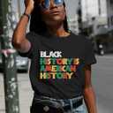 Black History Month Shirts for Women Africa American Tshirts Black Pride Tee Tops (Black, L)