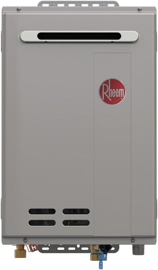 Rheem RTG-70XLN-3 High Efficiency Non-Condensing Outdoor Tankless Natural Gas Water Heater, 7.0 GPM, Gray