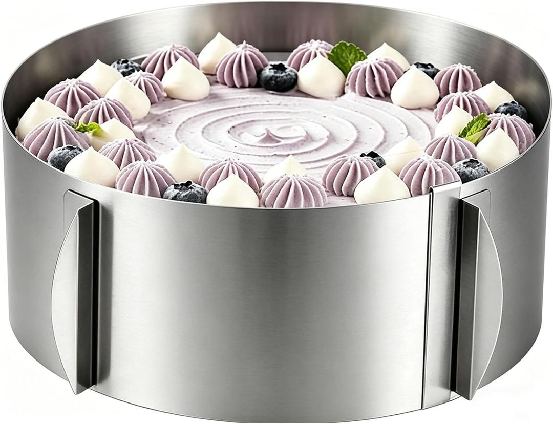 DATANYA Cake Rings Mousse Mold Adjustable 6 to12 Inch Stainless Steel Round Cake Molds for Baking Pastry, Cake Baking Supplies