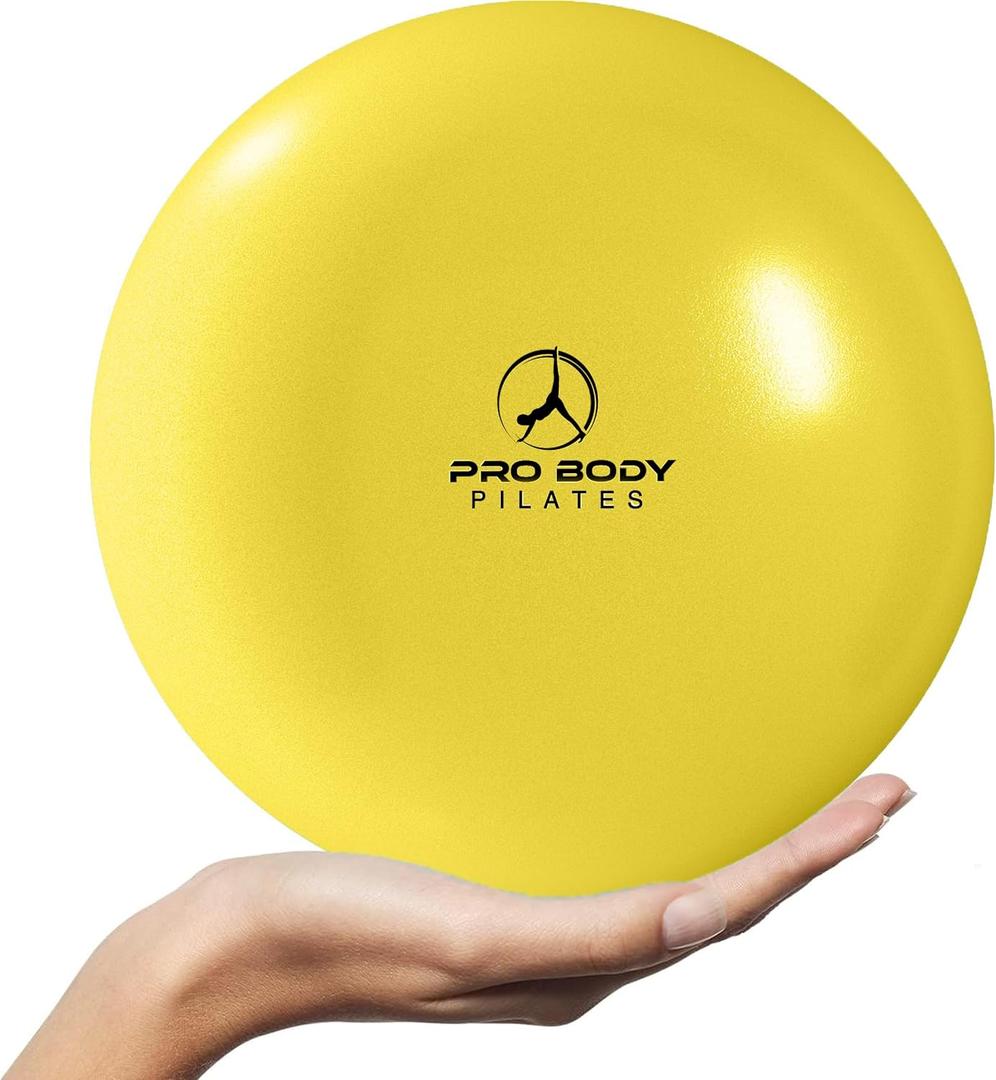 ProBody Pilates Ball, Exercise Balls Physical Therapy - 9 Inch Small Exercise Ball for Between Knees for Rehab, Barre, Core, Stability & Yoga, Physical Therapy Ball for Back Pain (Yellow)