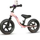 KRIDDO Toddler Balance Bike 2 Year Old, Age 24 Months to 5 Years Old, Early Learning Interactive Push Bicycle with Steady Balancing, Gift Bike for 2-5 Boys Girls, Pink