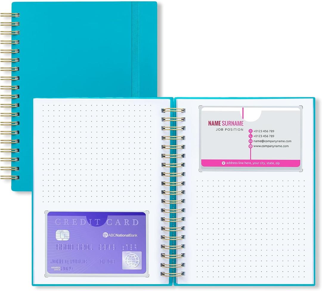 OneSky Business Card Organizer, Credit Card Organizer, Large Notes Area for You to Record any Information about the Card, Suitable for Business/Credit/Gift Cards,etc.Capacity: 64 Cards (LAKE GREEN)