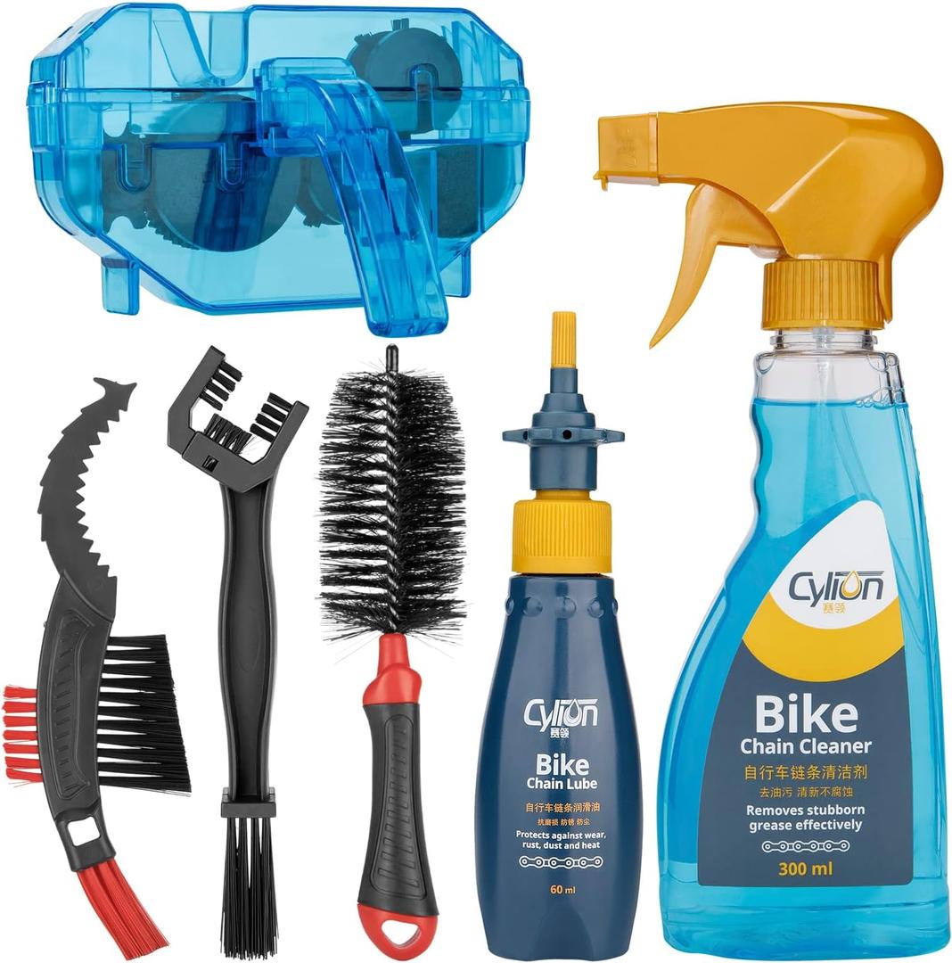 Bike Cleaning Kit Including Bicycle Chain Scrubber, Bike Cleaner Brush Tool, Bicycle Chain Cleaning Agent,Chain Lube Bike Cleaning Kit Including Bicycle Chain Scrubber, Bike Cleaner Brush Tool, Bicycle Chain Cleaning Agent,Chain Lube