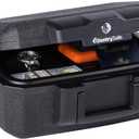 SentrySafe Fireproof Money Safe with Key Lock, Black Lock Box with Portable Carrying Handle for Travel, Exterior: 14.3 in. W x 11.2 in. D x 6.1 in H, 1200