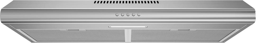 FIREGAS Under Cabinet Range Hood 30 Inch, Ducted/Ductless Convertible Vent Hood with 250 CFM, 3-Speed Fan, Energy-Efficient LED Lights for Kitchen Stove Ventilation (Stainless Steel)