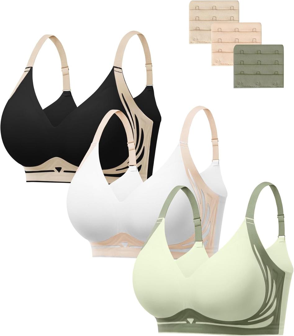 HBselect Jelly Bras for Women No Underwire Comfort Wireless Push Up Bras Seamless Tshirt Bralettes for Women (L)