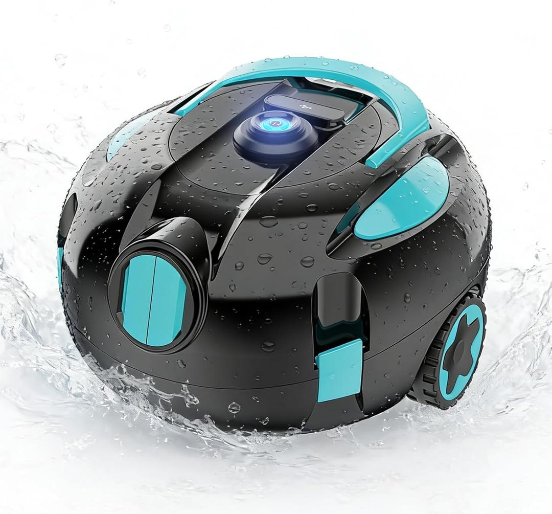 Robotic Pool Cleaner, Cordless Pool Vacuum Robot,Dua