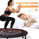 Foldable Mini Trampoline Load 330lbs, 40"/48" Rebounder Trampoline for Adults with Durable Bungee Band and Adjustable Foam Handle for Home Gym, Small Exercise Trampoline for Indoor or Garden Workout
