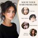 S-noilite Dark Brown Bangs Hair Clip,Middle Part Clip in Bangs Human Hair Natural Curtain Fringe with Temples Hairpieces for Women Clip on Bangs Daily Wear