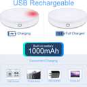 Ferswe Dimmable Touch Lights, 3000K Rechargeable Tap Light with 1000mAh Large Battery, Stick on Lights for Closet, Cabinet, Shelf, Wall and Desk(2 Pack)