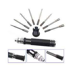 ShareGoo 8 in 1 Screwdriver Set Kit - Hex Nut Key Socket Repair Tool for RC Helicopter, Airplane, Drone, Car - H1.5, 2.0, 2.5, 3.0mm Hex, 4.0, 5.5mm Spanner Box, 0#, 1# Slot Screw Driver