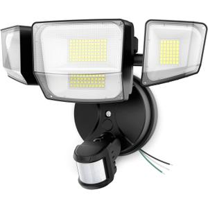 Onforu 90W 10000LM LED Motion Sensor Outdoor Lights, 4-Head Dusk to Dawn Outdoor Lighting, Hardwired Flood Lights, IP66 Waterproof 6500K Security Floodlight for Outside (Black)