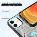 Cute Beach Coast Summer Collage Aesthetic Phone Case for iPhone 12 & 12 Pro (6.1") Case for Girls Women (Gray Blue)