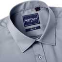 Alimens & Gentle Slim Fit Dress Shirts for Men Long Sleeve Stretch Stain Proof Wrinkle Free Button Down Shirts Formal Shirts (Small, Sliver Grey)