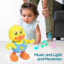 Interactive Dancing Duck Musical Toy for Toddlers, Flashing Lights & Melodies, Baby Musical Easter Duck Toy Dancing Crawling Tummy Time Toys Birthday Easter Gifts