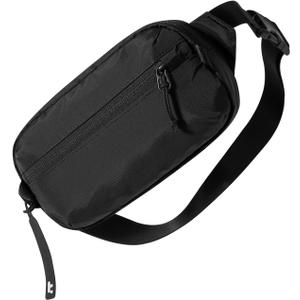 tomtoc 1.5L Sling Bag with RFID Blocking, Crossbody Bag Minimalist Chest Shoulder Pack for Men and Women, Water-resistant Lightweight Casual Waist Fanny Pack for Travel, Daily Use (Black)