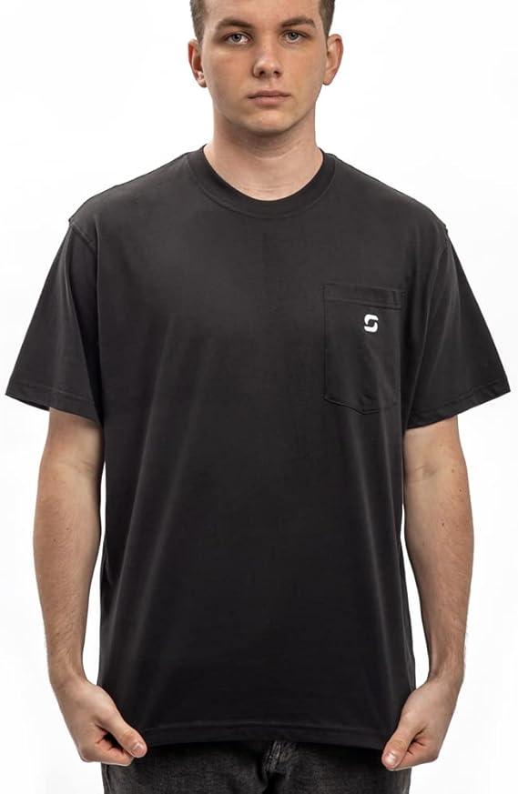 SHOHELL Pocket T Shirts for Men - Cotton Men's T-Shirts, Black Size XL