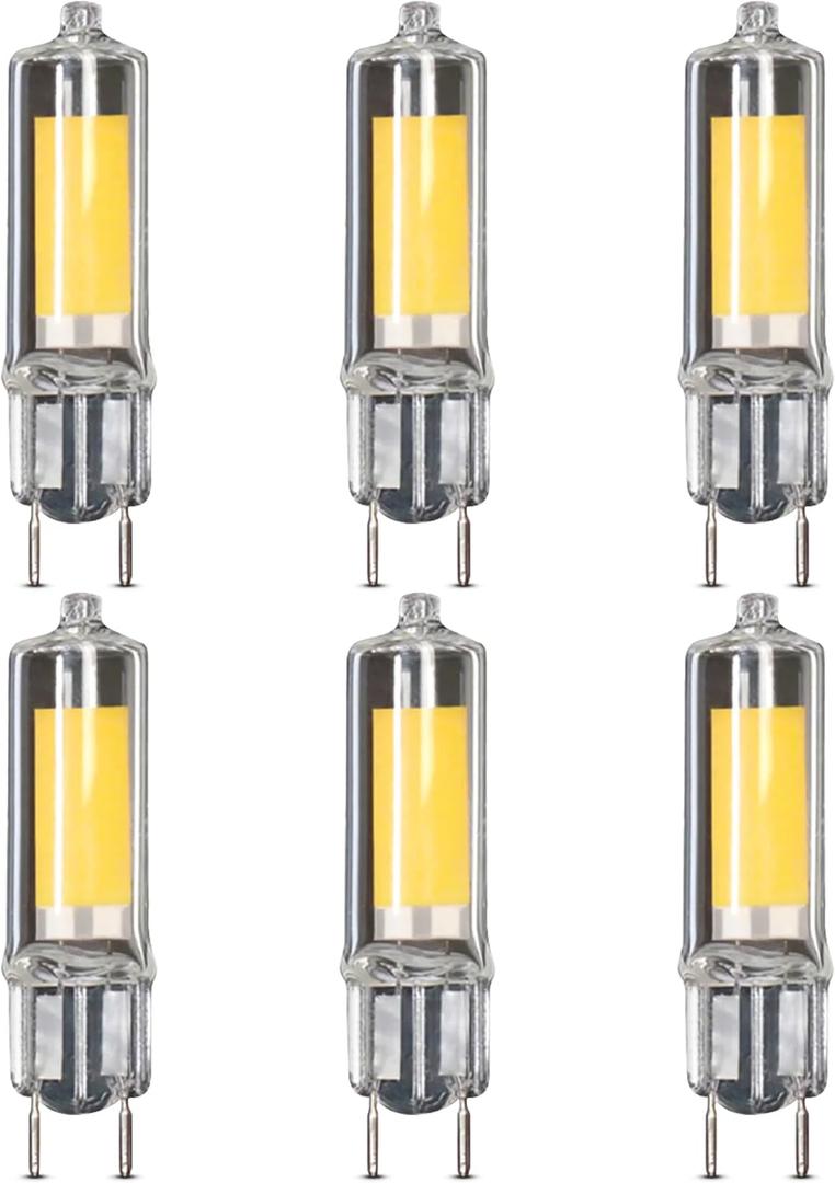 Feit Electric T4 Specialty LED Light Bulb, 35-Watt Equivalent, Dimmable, 3000K Warm White, 350 Lumens, G8 Bi-Pin Base, Under Cabinet Light Bulb with 10,000-Hour Lifetime, BP35G8/830/LED/6, 6-Pack