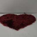 uxcell Heart Shaped Rugs for Bedroom,Small Aesthetic Carpet Girls,Cute Shaggy Floor Mirror Mat,Pastel Furry Throw Rug 2.3ftx3ft, Burgundy