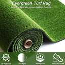 XLX TURF Outdoor Artificial Grass Rug 5FT X 7FT, Green Fake Grass Carpet Floor Mat for Balcony, Patio, Backyard, Extra Large Pets Grass Pad for Dogs