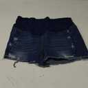 Women's Maternity Ripped Raw Hem Skinny Shorts Elastic Waist Jeans Pregnant Denim Shorts (XX-Large)