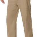 Mens Linen Pants Loose Fit Elastic Waist Drawstring Casual Summer Beach Pants with Pockets Trousers for Men (Beige, XXL)