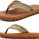 ONCAI Men's Rubber Flip Flops Trendy Summer Beach Pool Shower Sandals with Yoga Mat Non-slip Outdoor Cushion Soles (9.5)
