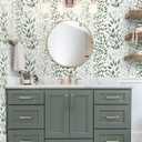 Safiyya Peel and Stick Wallpaper Dark Green Leaf Contact Paper 197" x 17.3" Modern Wall Paper Self Adhesive Removable Wallpaper for Bedroom Bathroom Vinyl Rolls