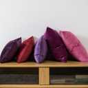 JUSPURBET Velvet Pillow Covers Set of 2 Decorative Throw Pillow Covers for Couch Sofa Bed Soft Cushion Covers Cases with Hidden Zipper for Living Room Home Decor 18x18 inch,Eggplant Purple