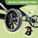 All-Terrain Dog Stroller for Small to Medium Dogs, Pet Stroller for Dogs & Cats Outdoor Walks, One-Hand Easy Fold, Double-Layer Anti-UV & Waterproof Canopy & Breathable Mesh, Samurai Black