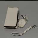 OCASE for iPhone 17 Pro Max Crossbody Wallet Case - Stylish PU Leather Handbag Phone Purse with Zipper Closure, Card Slots & RFID Blocking - Wrist Strap, Lanyard, Kickstand - Cream