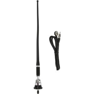 Car Radio Passive Antenna, Soft Rubber Built in Amplifier Flexible Mast FM AM Stereo Antennae for Boat Car RV Motorhome ATV UTV Tractor Motorcycle Yacht
