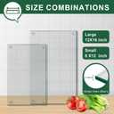 Tempered Glass Cutting Board for Kitchen Counter, Clear Cutting Board with Rubber feet, Glass Cutting Boards Set, Non-slip Heat-Resistant, Shatter and Scratch Resistant, Easy to Clean