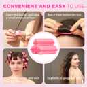 36-Pack Soft Foam Hair Rollers for Overnight Styling - Flexible Sponge Curlers for Frizz-Free, Damage-Free Curls (Pink, 0.98 Inch)
