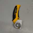 Cardboard Cutter Electric Box Cutter, Cordless Electric Scissors Carpet Cutter Tool with Rechargeable & Safety Lock, Rotary Blade for Recycling Cutting Leather, Blanket, Gifts for Men Adult Crafter (Ginger Yellow)