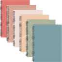 Glenmal 6 Pcs Spiral Notebook for Work A4 8.5 x 11'' College Ruled Spiral Journal Notebook Kraft Cover Ruled Paper, 120 Sheets 240 Pages for Office Study Supplies(Vintage Colors)