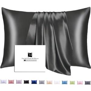 Ravmix Silk Pillowcase for Hair and Skin with Hidden Zipper, Both Sides 21Momme Mulberry Silk Cooling Pillow Case Standard Size 2026inches, 1PCS, Black (Standard Size(20"x26"), Black)