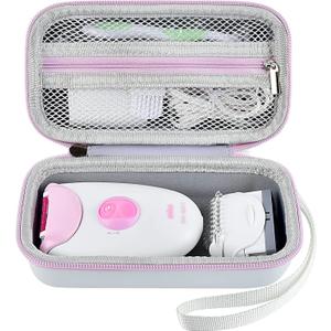 Case Compatible with Braun Epilator Silk-epil 3 3-270, Storage for Hair Removal Shaver & Trimmer for Women, Holder for Facial Epilator & Razors Head, Cleaning Brush, Charger (Box Only)