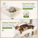 Globlazer Cat Tree Condo Tower for Multiple Indoor Cats, 52in Multi-Level Cat Scratching Tree with Cat Condos, 5 Sisal Scratching Posts, 2 Padded Perches, Big Haging Basket, Widened Base, S52, Beige