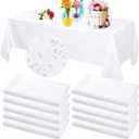 10 Pack Tablecloths for Rectangle Tables Fabric Tablecloths Polyester Waterproof Stain and Wrinkle Resistant Washable Decorative Table Cover Bulk for Wedding Party Banquet(White, 60 x 84 in)