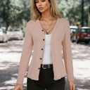 Womens Knit Cardigan Sweaters Long Sleeve Open Front Button Down Lightweight Casual Fall Fashion Jacket Tops OneSize (Gray)