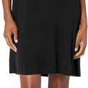 Amazon Essentials Women's Jersey Relaxed-Fit Muscle-Sleeve Swing Dress (Previously Daily Ritual), Black, Large