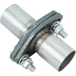 Exhaust Oval Flange QuickFix Repair Pipe Kit w/Gasket & Hardware Universal 1.75" ID 2 Bolts