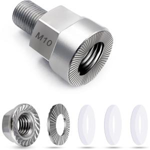 Universal Bicycle Trailer Axle Adapter for M10x1.0/3/8" x26/M5 Solid Axles - Heavy-Duty 304 Stainless Steel Coupler with Anti-Lock Design