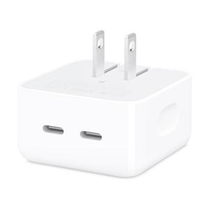 Apple 35W Dual USB-C Port Compact Power Adapter: Fast and Convenient Charging, Type C Wall Charger