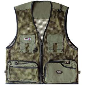 Foldable Outdoor Fishing Camping Travel Mesh Vest, Multi-Pockets Photography Lightweight Vests, XL