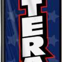 Veteran Feather Flag Banner - 11.5x2.5 Ft Veterans Day Swooper Flag for Outdoor Events -Thank You Veterans Patriotic Signs Windless Full Sleeve Banner for Outside Yard Decoration (Only Flag)