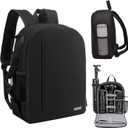 CADeN Camera Backpack Bag Professional for DSLR/SLR Mirrorless Camera Waterproof, Camera Case Compatible for Sony Canon Nikon (Black)